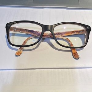 Ray Ban black glasses frame with deign on the inside